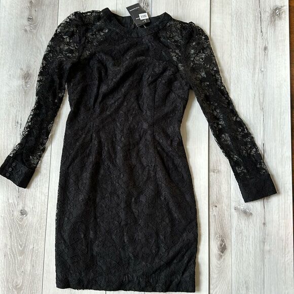 Club Monaco Fitted Lace Dress Black Size 2 NWT in packaging - Picture 5 of 7